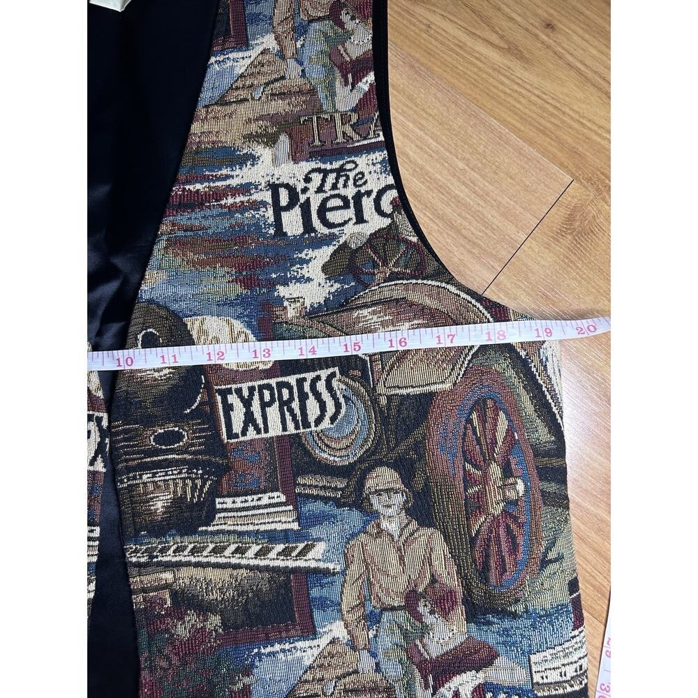 Vintage 90s Rafaella Tapestry Vest Women's M Travel Train Grandma Western Rare - Picture 4 of 8